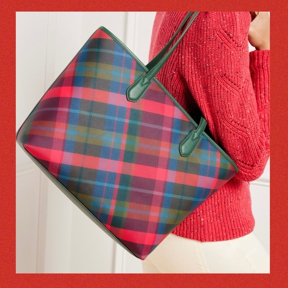 Talbots Handbags - 🍂NEW IN BAG - NWT Talbots Plaid Tote. Green/Red/Blue Multi